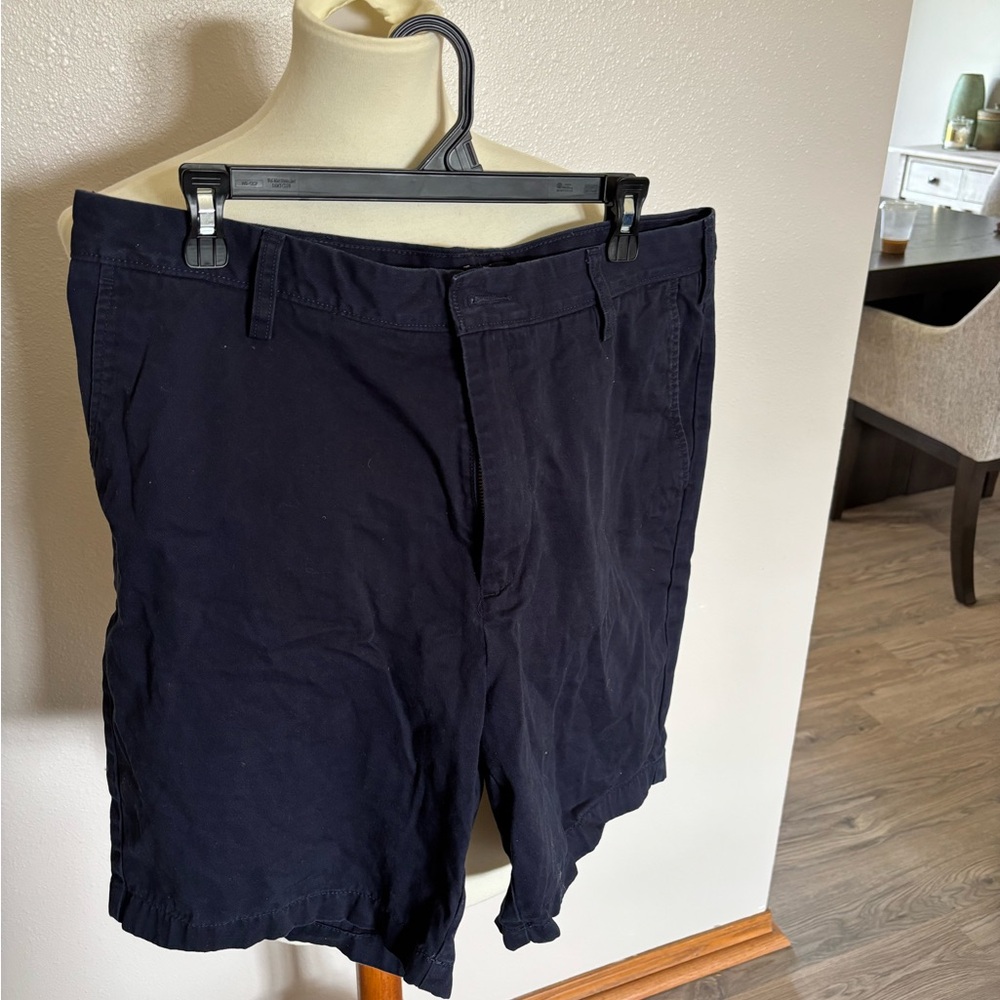 36” waist x 21” length Nautica Dark Blue Flat Front Shorts